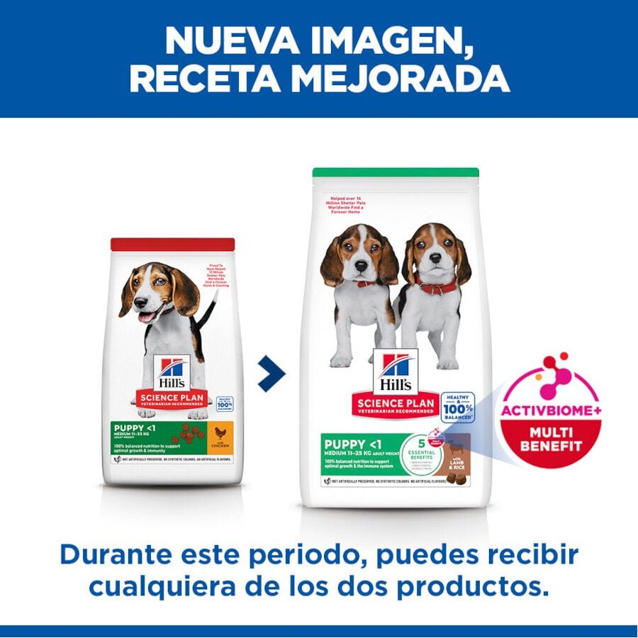 14 kg Hill's Science Plan Puppy Medium Cordero y arroz Pienso para perros, , large indicador imagen numero 3