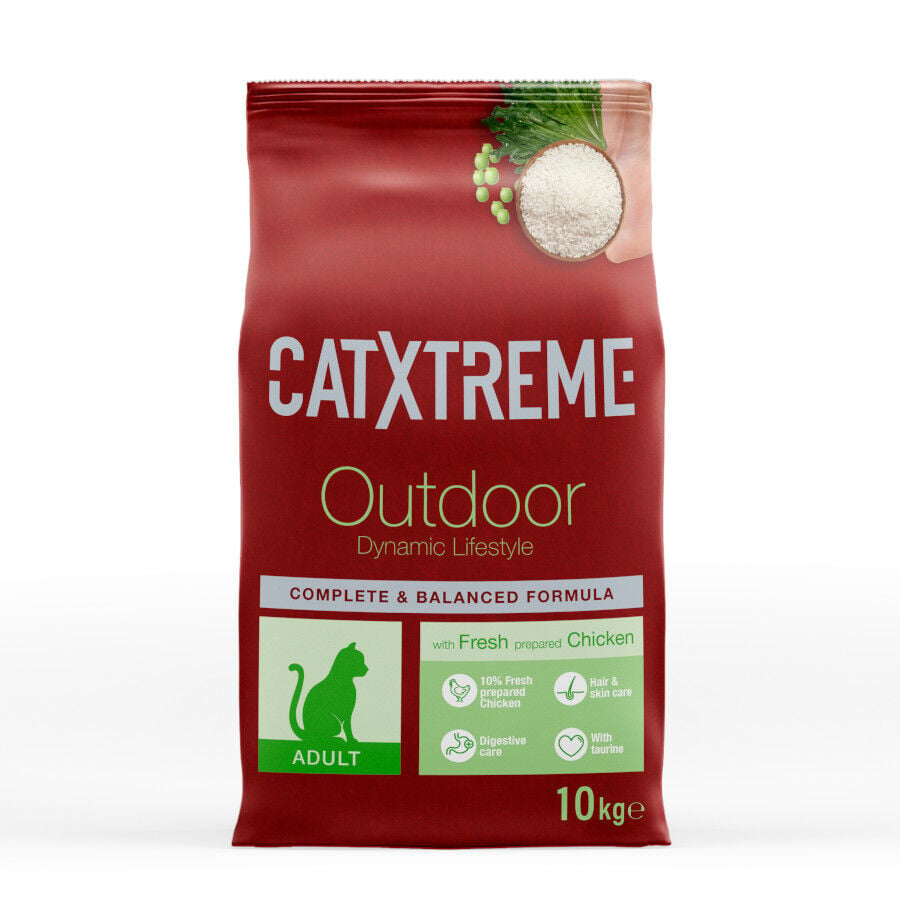 10 kg Catxtreme Adult Outdoors Pollo pienso para gatos, , large indicador imagen numero 1