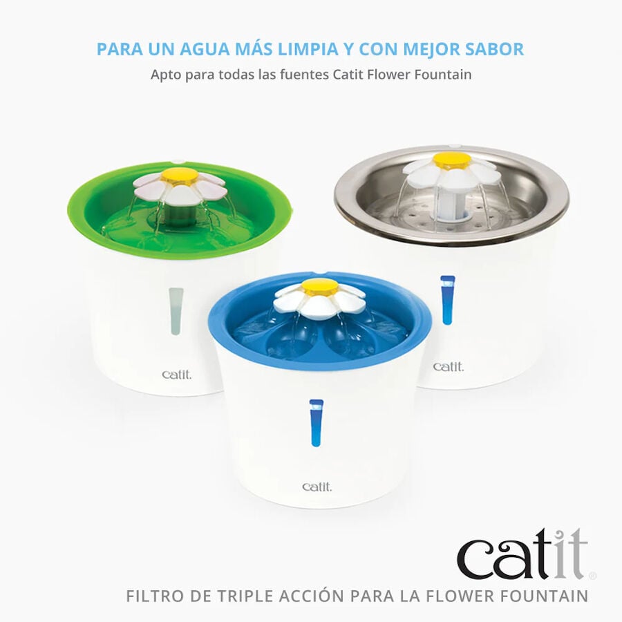 Catit Flower Fountain Filtro de Triple Acci&oacute;n para fuentes, , large indicador imagen numero 2