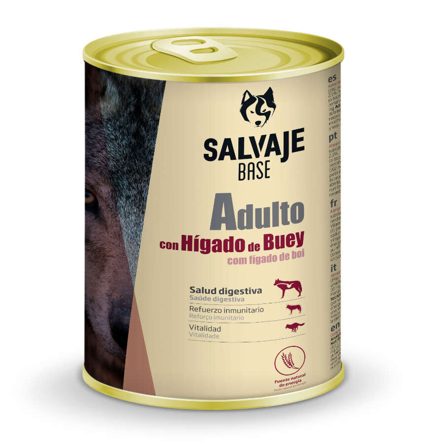 Salvaje Base H&iacute;gado de buey Lata para perros