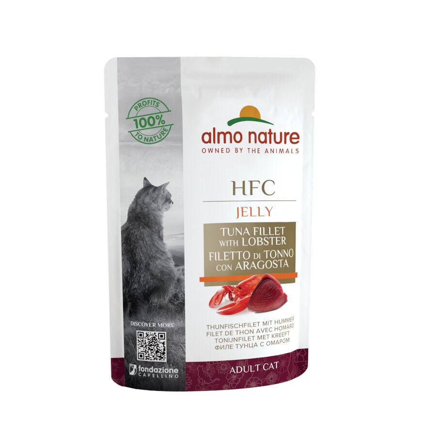 55 g Almo Nature HFC At&uacute;n con Langosta en Gelatina sobre para gatos, , large Imagen numero 1