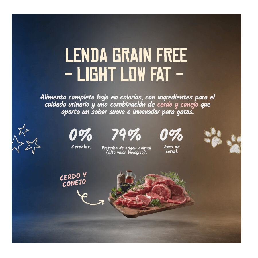 5 Kg Lenda Grain Free Light Conejo y Cerdo pienso para gatos, , large Imagen numero 4