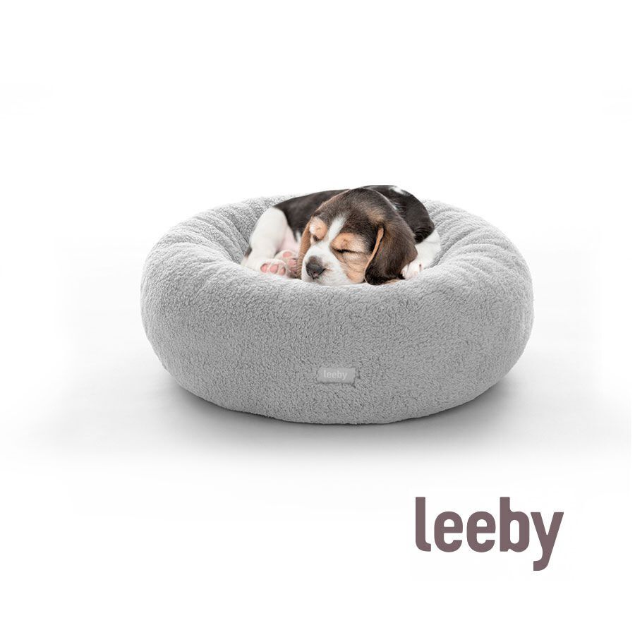 Leeby cama de pelo gris con ovejitas desenfundable para cachorros, , large indicador imagen numero 2