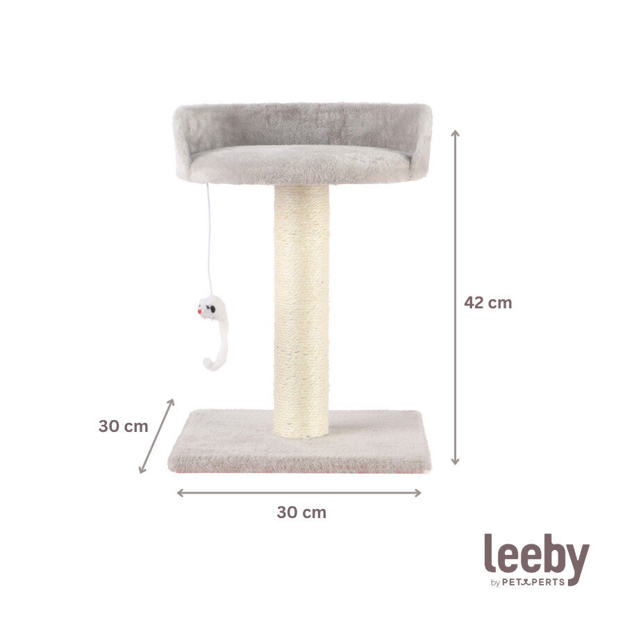 Leeby Tigrou rascador con cama y juguete gris para gatos, , large indicador imagen numero 5