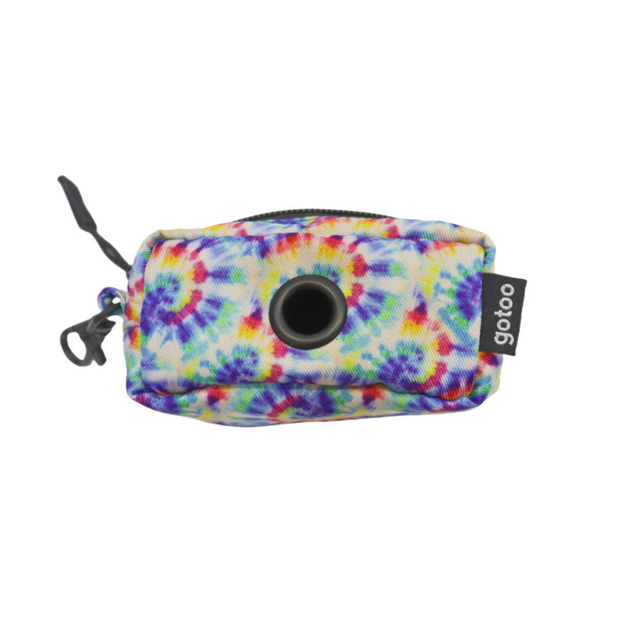 Gotoo Porta bolsas de tela tie dye azul para perros, , large indicador imagen numero 1