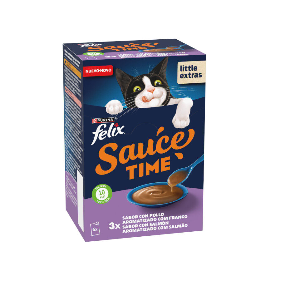 6 x 40 g Felix Cat Salsa de Pollo y Salm&oacute;n para gatos, , large indicador imagen numero 3
