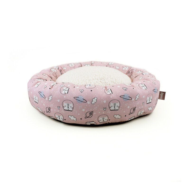 Leeby Cama Donut Antideslizante Estampado Comic Rosa para gatos, , large Imagen numero 1