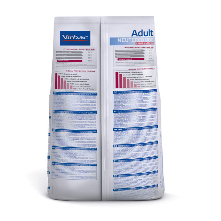 7 kg  Virbac Veterinary HPM Adult Neutered Large y Medium pienso para perros, , large Imagen numero 2