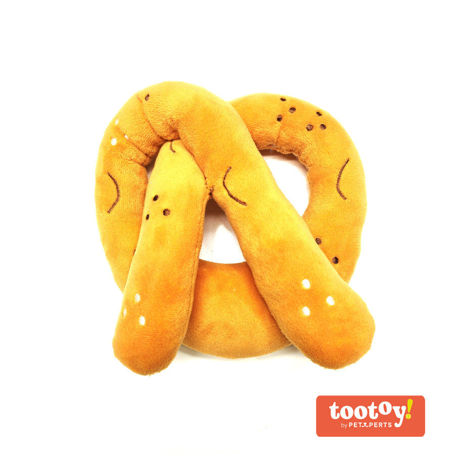 Tootoy! Comfort Baked Pretzel Cuddler peluche con sonido para perros, , large indicador imagen numero 1