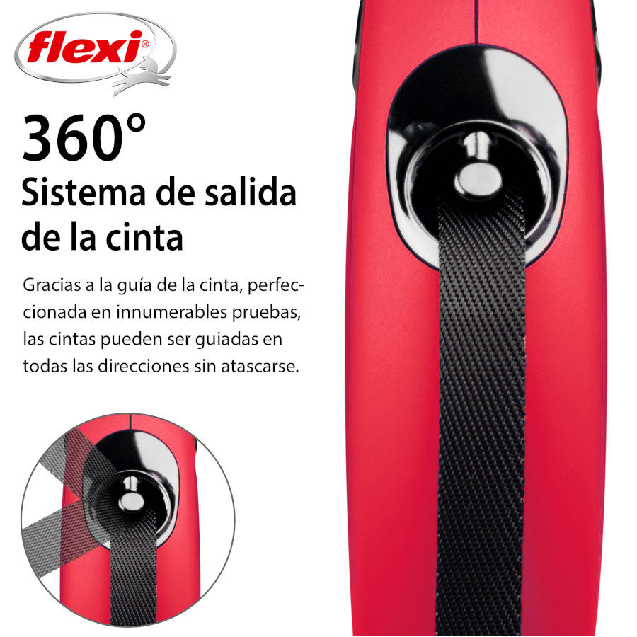 Flexi New Classic Correa Extensible de Cinta Roja para perros, , large indicador imagen numero 3