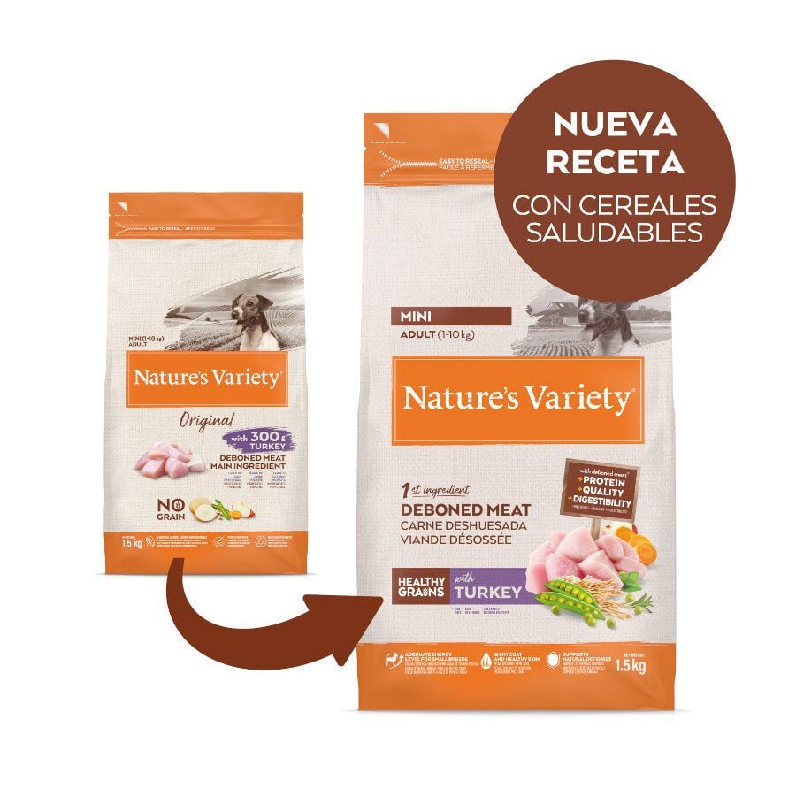 3 kg Nature's Variety Healthy Grain Adult Mini Pavo pienso para perros, , large indicador imagen numero 2