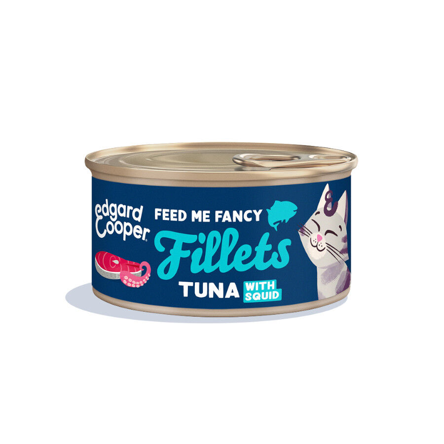 70 g Edgard & Cooper Filetes de At&uacute;n y Calamar lata para gatos, , large indicador imagen numero 1