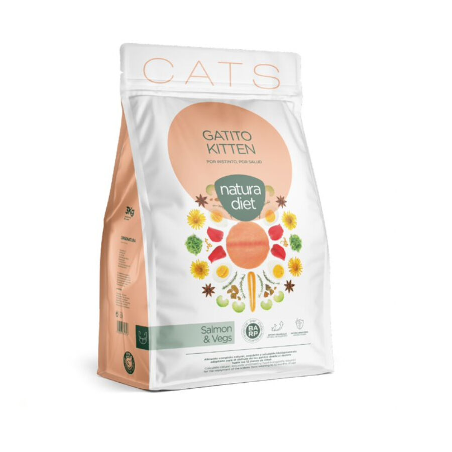 3 kg Nature Diet Kitten Salm&oacute;n y Vegetales pienso para gatos, , large Imagen numero 1