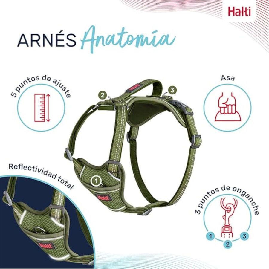 Halti arn&eacute;s anat&oacute;mico con asa verde para perros, , large indicador imagen numero 3
