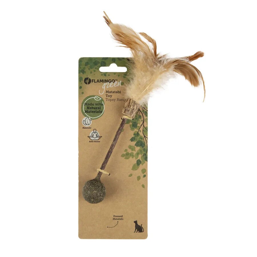 Flamingo Palo de Madera con Pelota Matatabi para gatos, , large Imagen numero 2