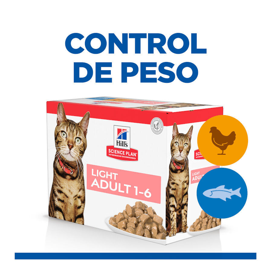 Hill's Science Plan Light Adult Pescado Azul y Pollo en Salsa sobre para gatos