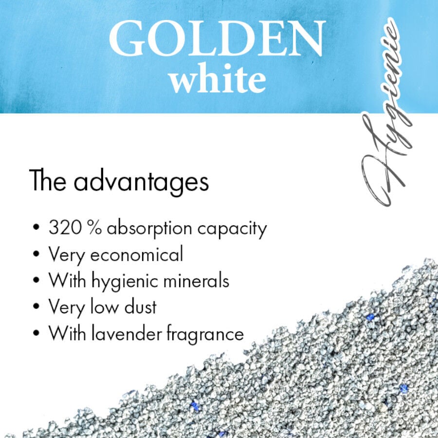 14 kg Golden White Arena Aglomerante Lavanda para gatos, , large Imagen numero 3