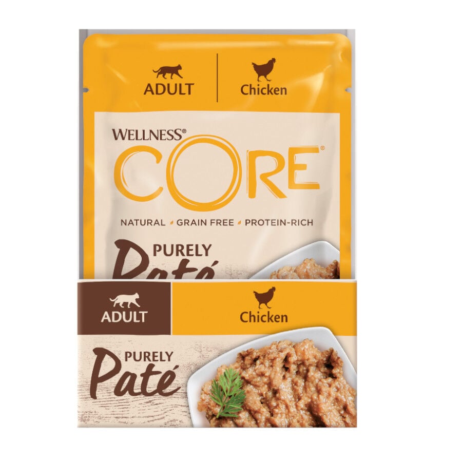 85 g Wellness Core Adult Purely Pollo en Pat&eacute; Sobre para gatos, , large indicador imagen numero 2