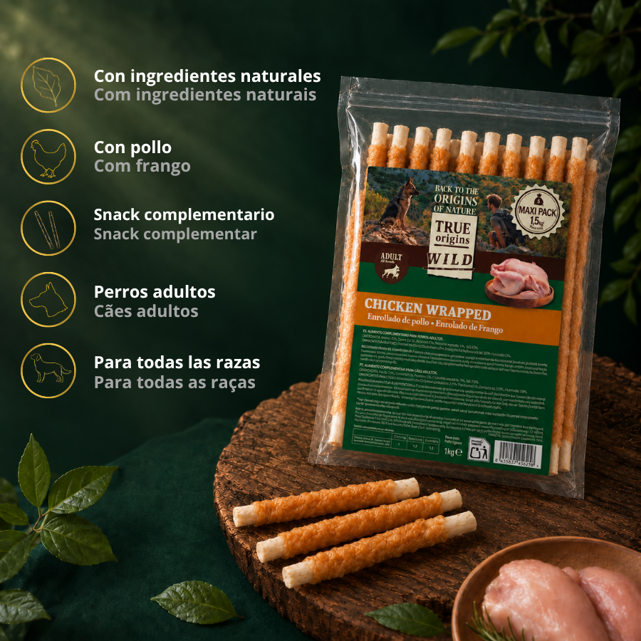 1.5 kg True Origins Wild Sticks de Pollo Enrollado Snack para perros, , large Imagen numero 3
