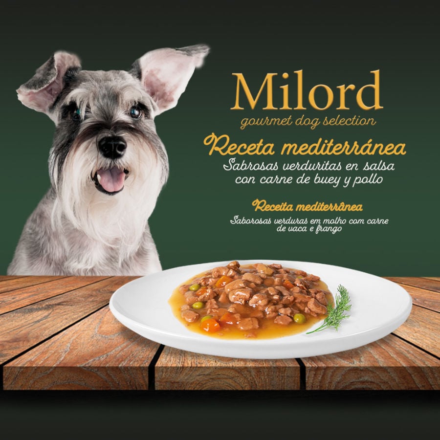 8 tarrinas x 150 g Milord Receta Mediterr&aacute;nea en salsa tarrinas para perros , , large indicador imagen numero 3