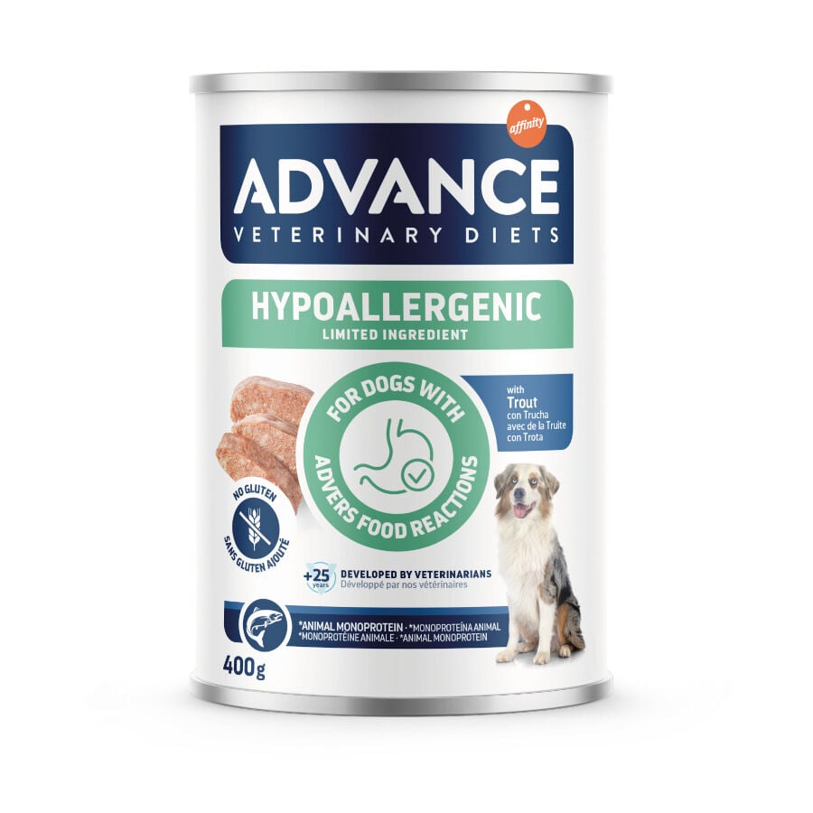 Advance Veterinary Diets Hypoalelergenic Limited Ingredient de Trucha Comida H&uacute;meda para Perros