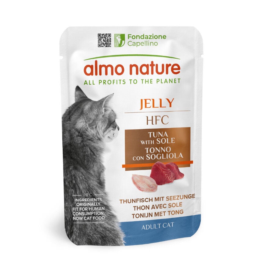 55 g Almo Nature HFC At&uacute;n con Lenguado en Gelatina sobre para gatos, , large Imagen numero 1