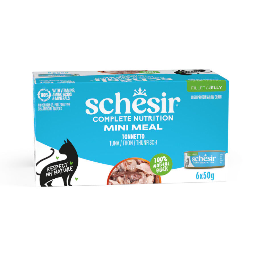 6 uds. x 50 g Schesir Mini Meal At&uacute;n para gatos - Multipack, , large Imagen numero 1