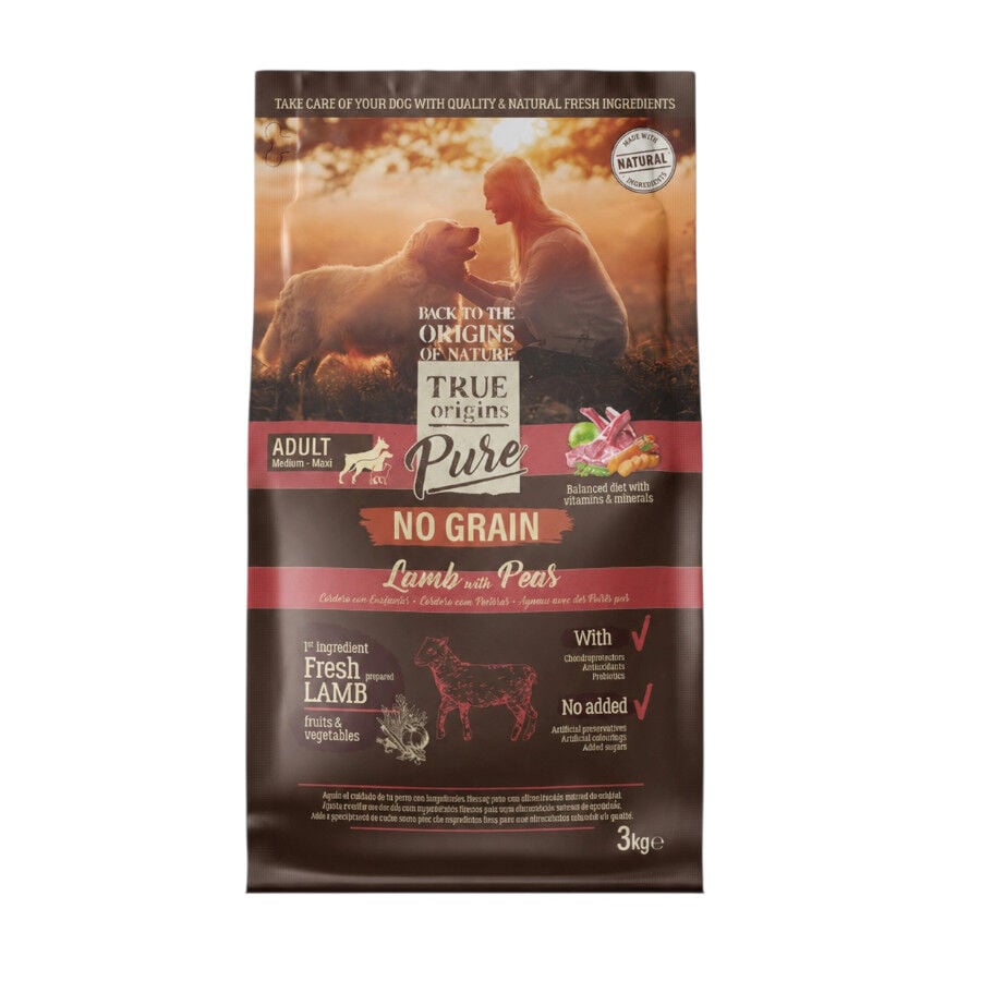 True Origins Pure Grain Free Adult Cordero pienso para perros