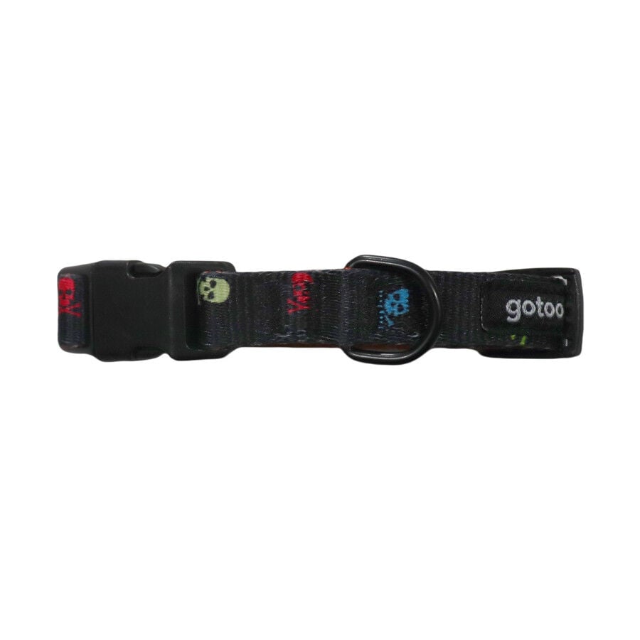 Gotoo Collar estampado calavera negro para perros, , large Imagen numero 1