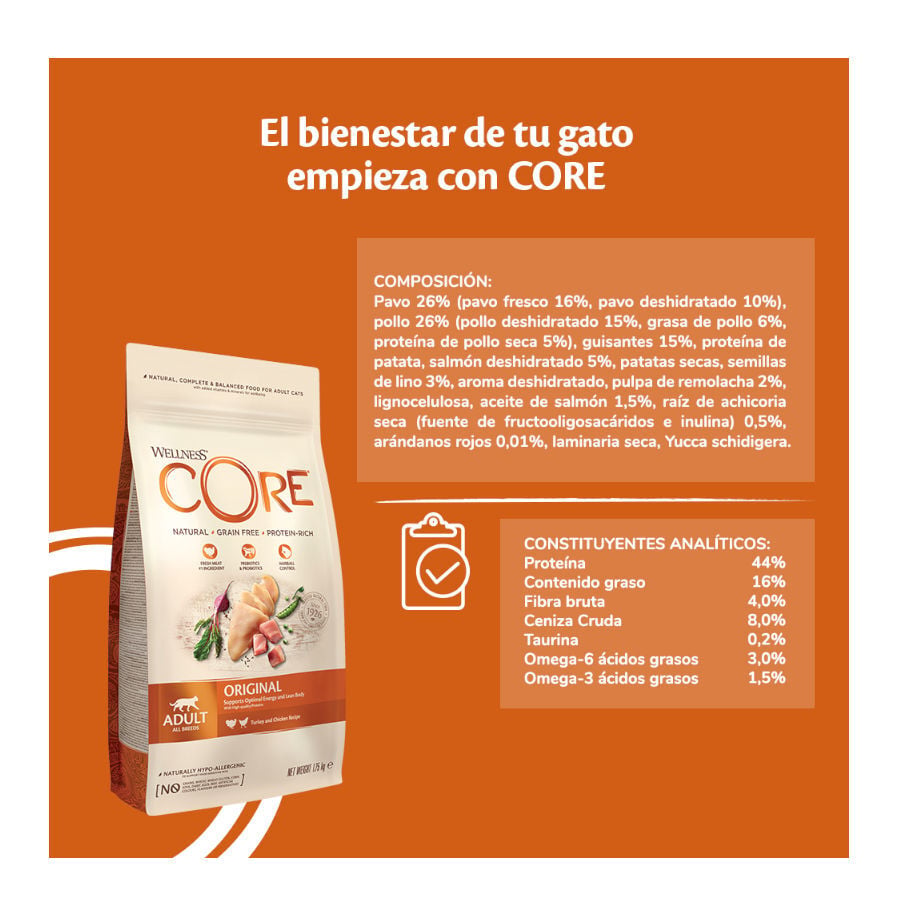 4 kg Wellness Core Adult Pollo y Pavo pienso para gatos, , large Imagen numero 3