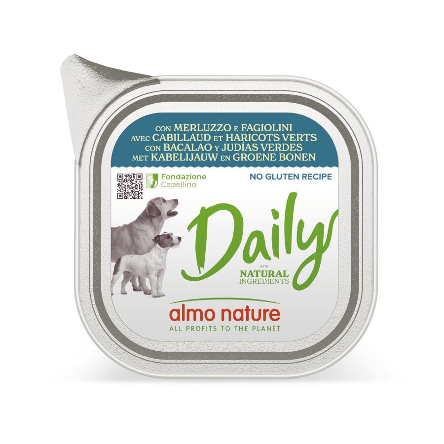 100 g Almo Nature Daily Grain Free Bacalao y Jud&iacute;as Verdes tarrina para perros, , large Imagen numero 1