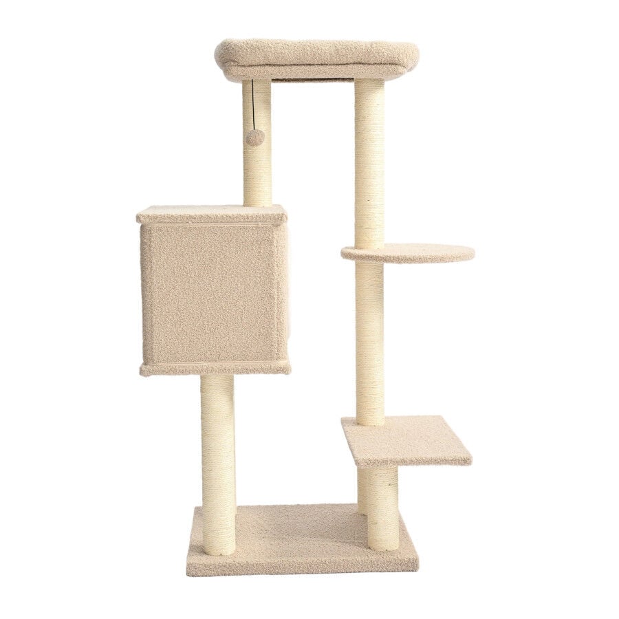 Leeby Boucle Collection &aacute;rbol rascador con cama nido y juguete para gatos, , large indicador imagen numero 8
