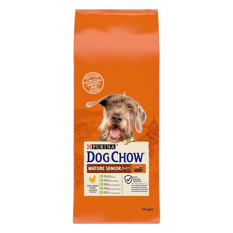 Dog Chow Mature Senior Pollo pienso para perros Imagen numero 1