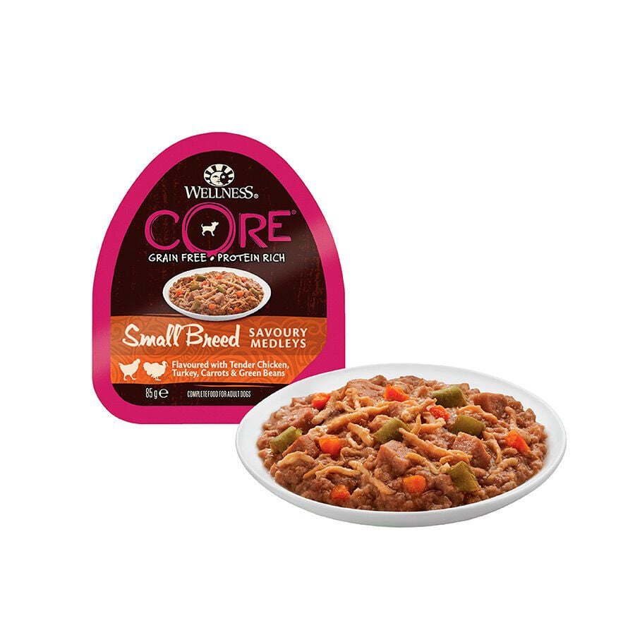 85 g Wellness Core Small Breed Grain Free Pollo y Pavo Tarrina para perros, , large indicador imagen numero 2