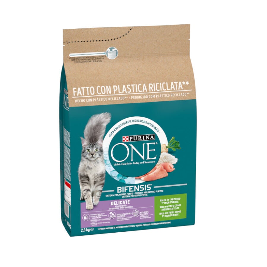 2.8 kg One Sensitive Bifensis Pavo y Arroz pienso para gatos, , large Imagen numero 1