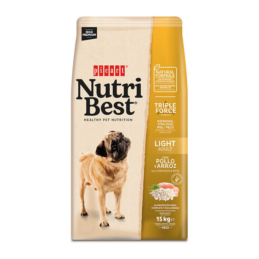 Nutribest Adult Light Pollo y Arroz pienso para perros