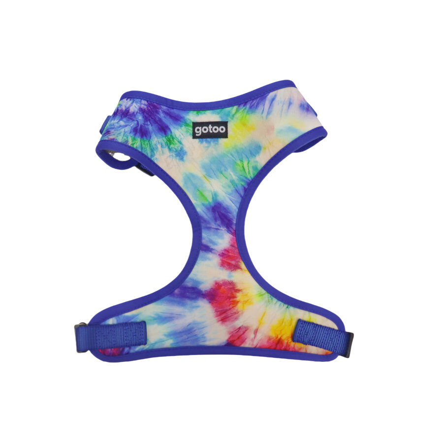 Gotoo Arnes ajustable estampado azul tie dye para perro, , large Imagen numero 1