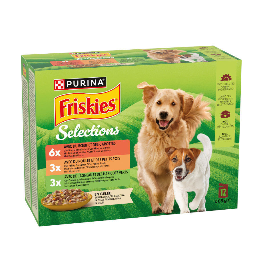 12 sobres x 85 g Friskies Pollo y Cordero en Gelatina sobre para perros, , large indicador imagen numero 1