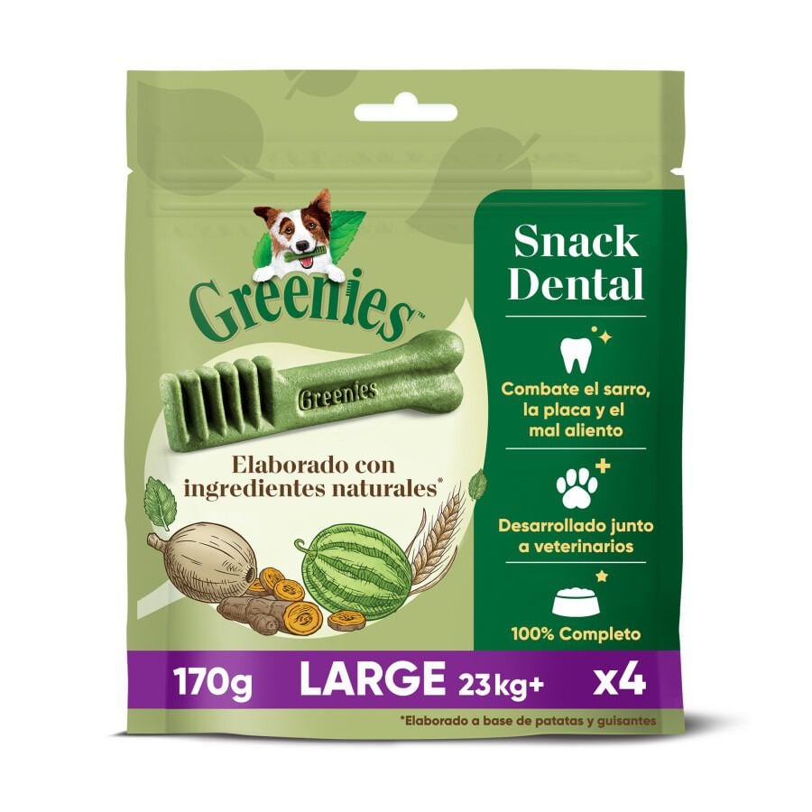 4 barritas Greenies Snacks Dentales Naturales para perros grandes, , large indicador imagen numero 1