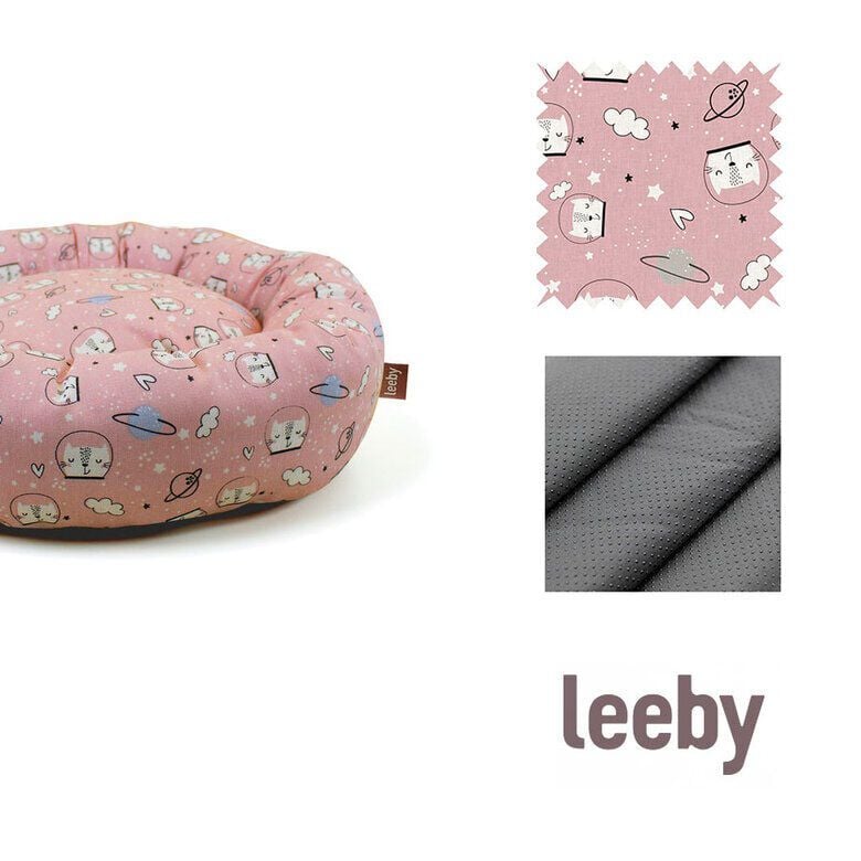Leeby Cama Donut Antideslizante Estampado Comic Rosa para gatos, , large Imagen numero 5