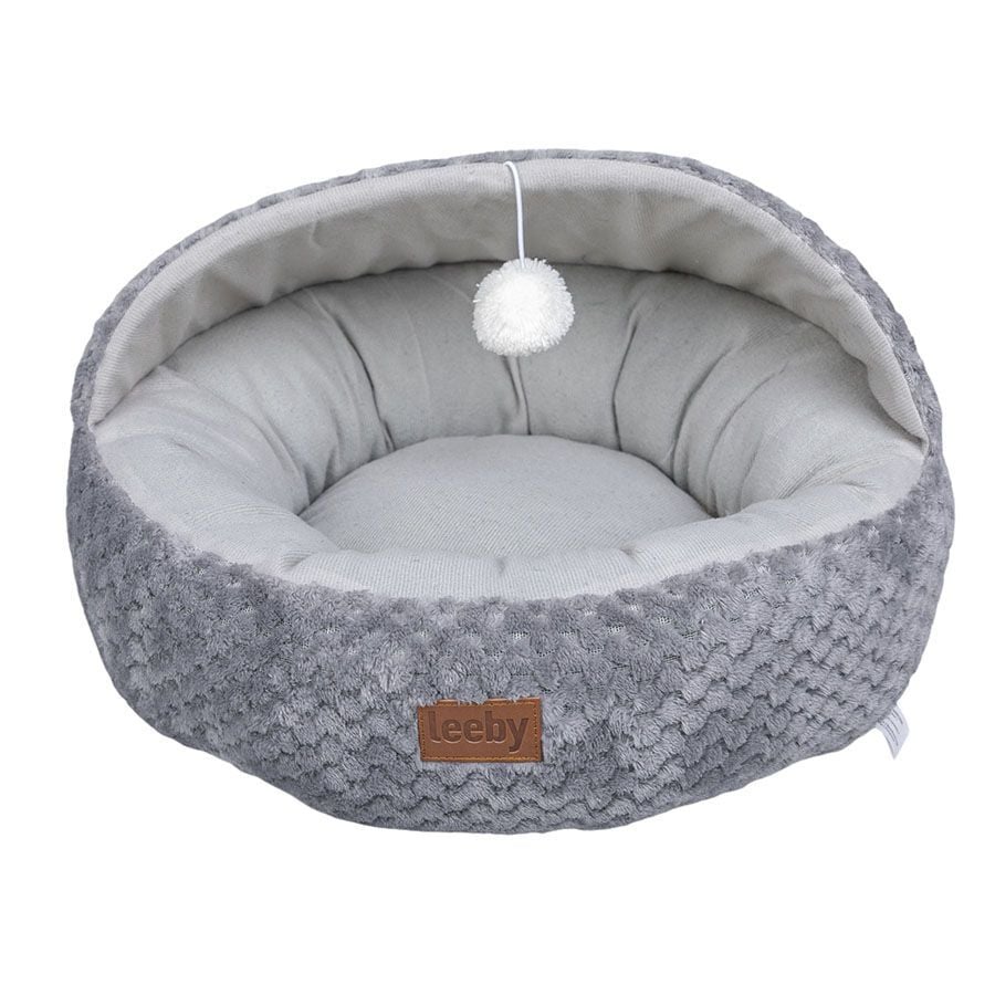 Leeby Cuna Gris y Blanco con Juguete para gatos, , large indicador imagen numero 6