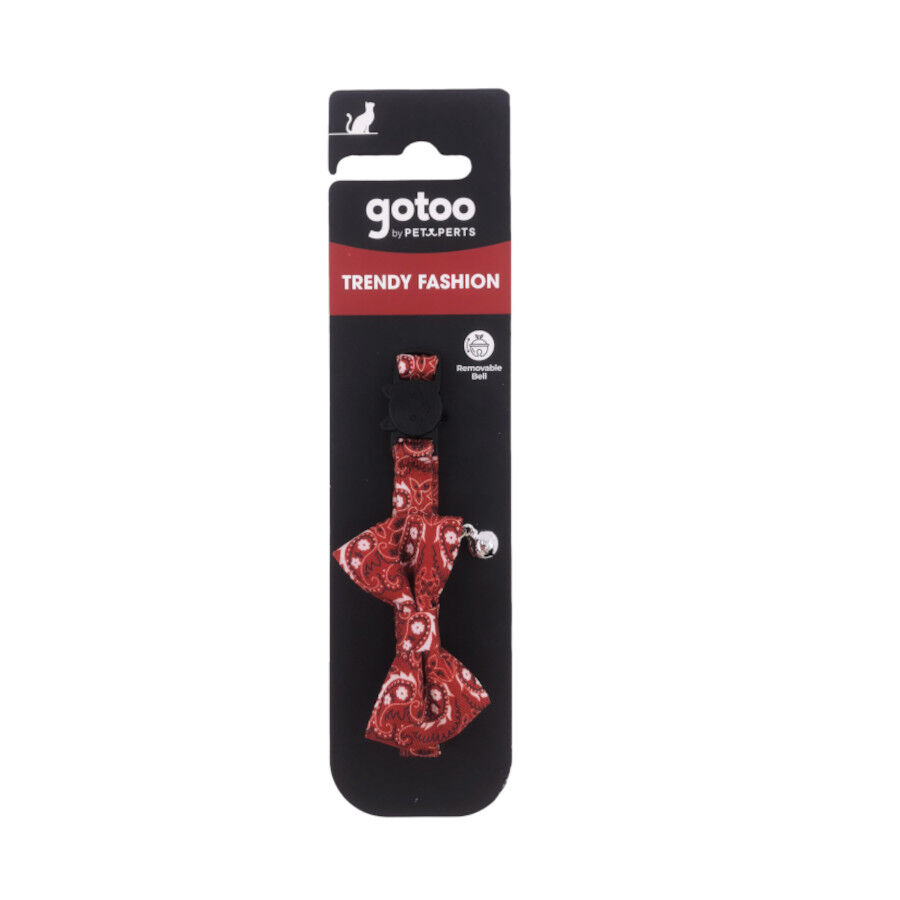 Gotoo Collar rojo con cascabel extra&iacute;ble para gatos, , large Imagen numero 4