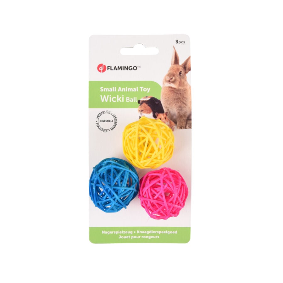 Flamingo Wicki Tr&iacute;o de Pelotas Juguete para roedores