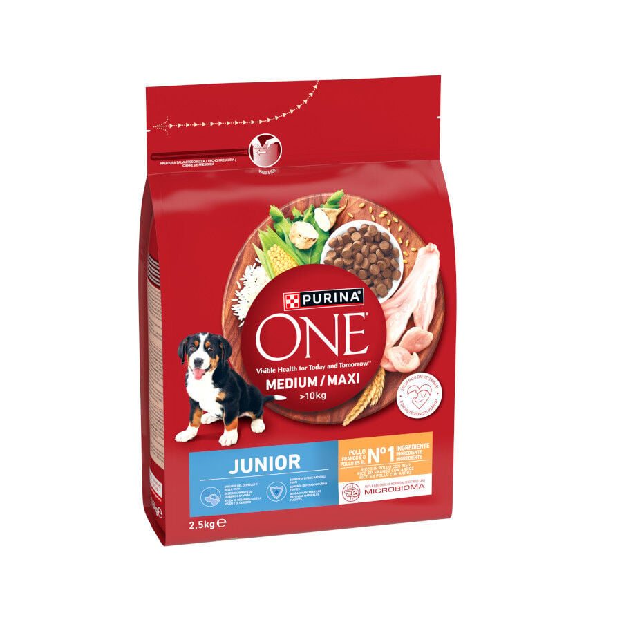 2,5 kg Purina One Pienso Pollo para perros junior, , large indicador imagen numero 1