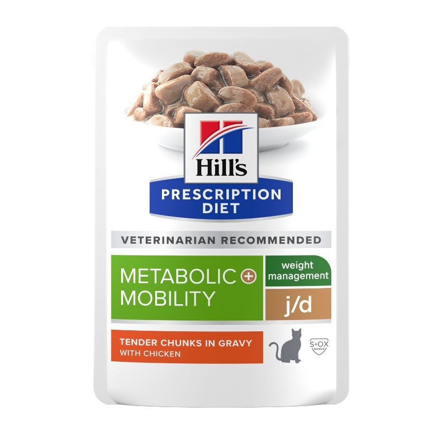 12 sobres x 85 g Hill's Prescription Diet Metabolic + Mobility Pollo Sobres para gatos - Multipack, , large indicador imagen numero 3