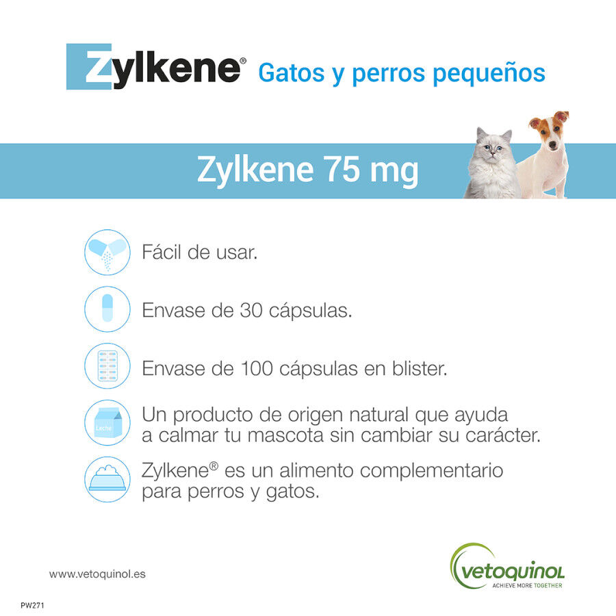Vetoquinol Zylkene suplemento natural calmante en c&aacute;psulas para perros y gatos, , large Imagen numero 4