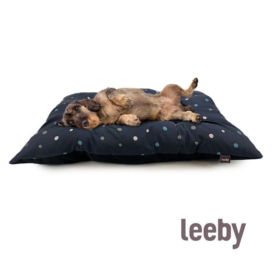 Leeby Coj&iacute;n Acolchado Azul con Puntos para perros, , large indicador imagen numero 2