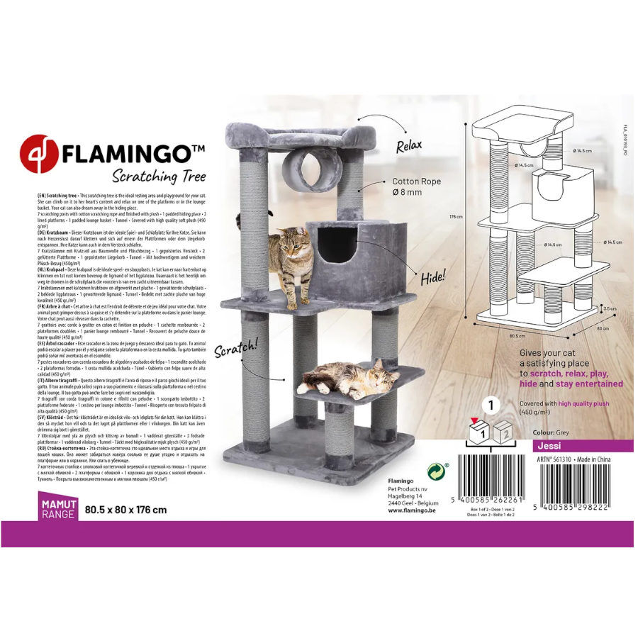 Flamingo Jessi &Aacute;rbol Rascador Gris para gatos, , large indicador imagen numero 3