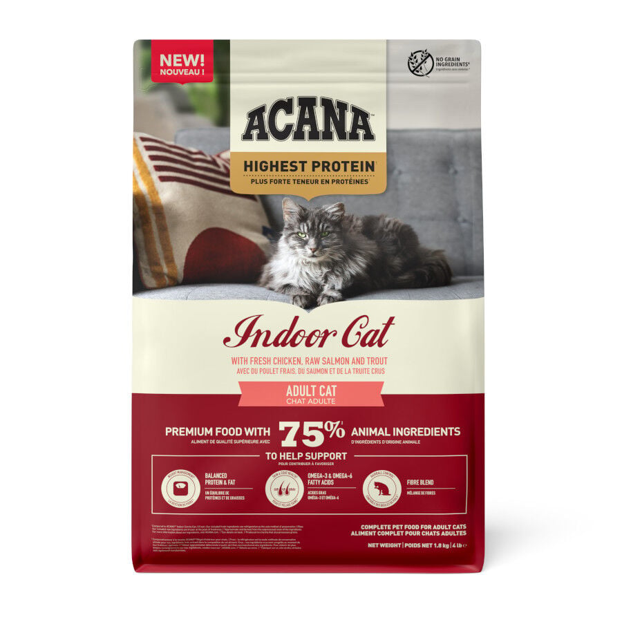4.5 kg Acana Highest Protein Indoor Pollo Salm&oacute;n y Trucha Pienso para gatos, , large indicador imagen numero 1