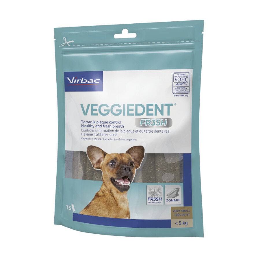 15 barritas Virbac Snacks Dentales VeggieDent Fresh para perros Toy, , large indicador imagen numero 1